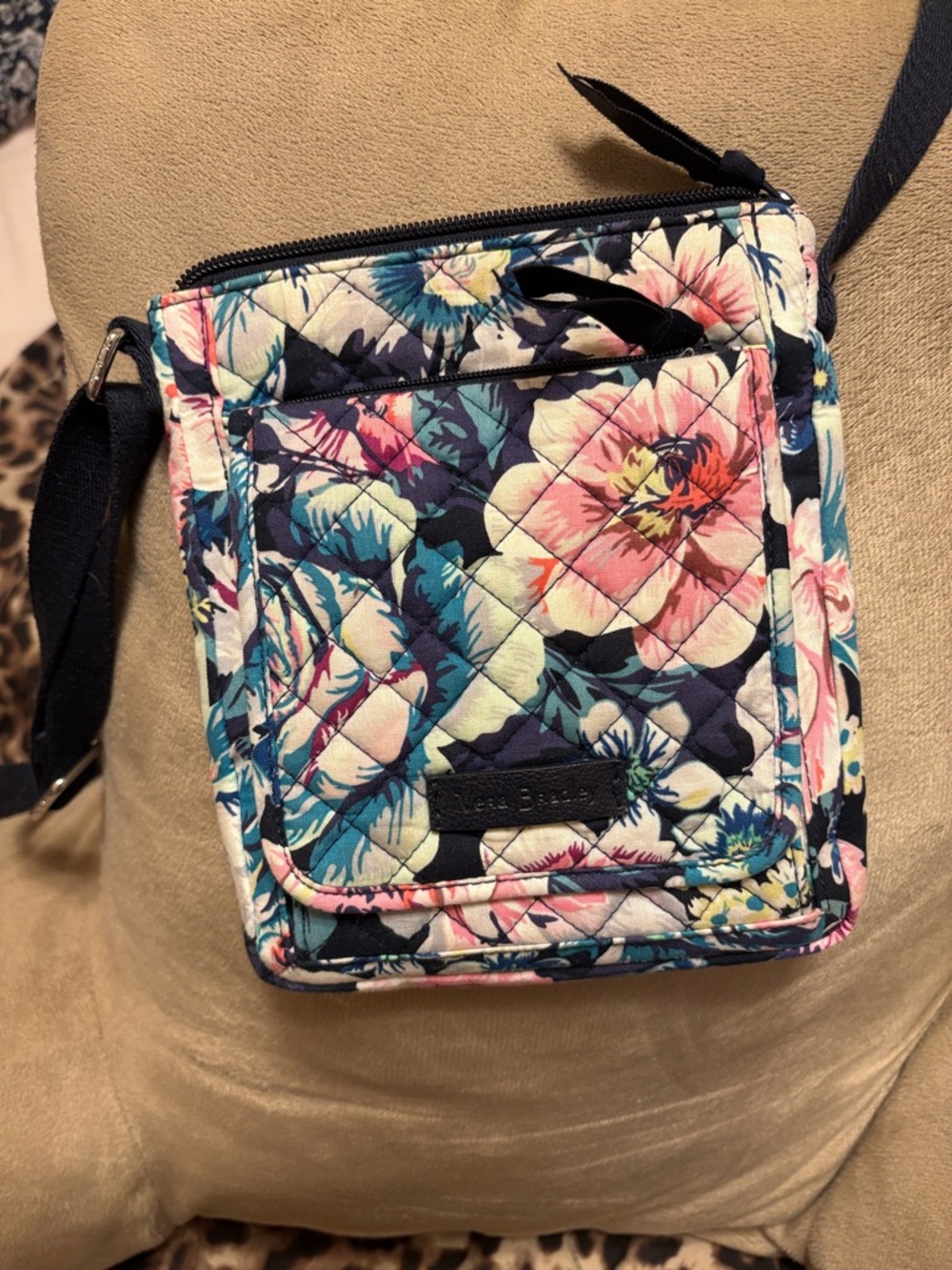 Vera Bradley Quilted Floral Crossbody - Navy, Pink, Teal, Cream